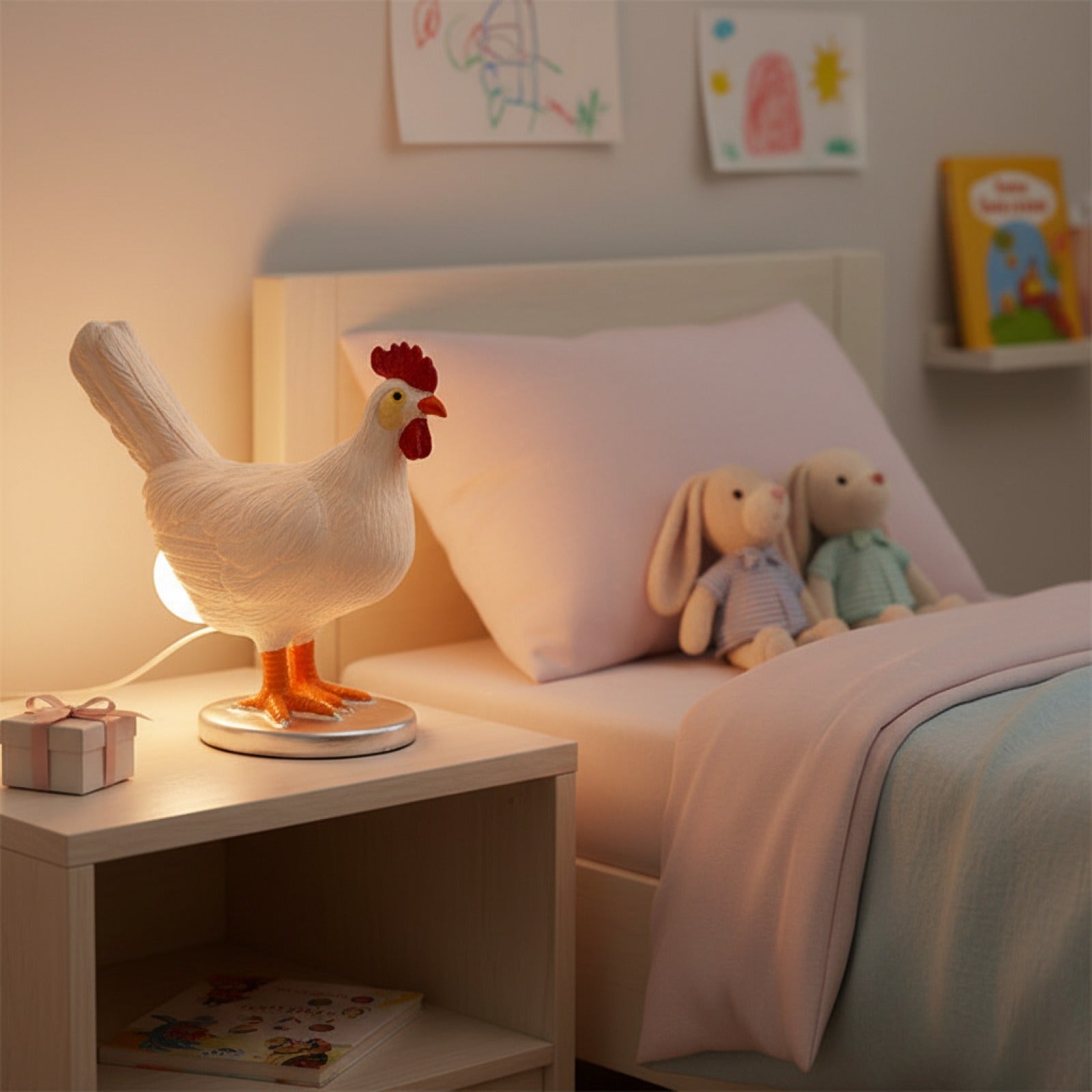 Veilleuse LED Poussin Amusant - Cadeau Enfant & Décoration Fête Pâques