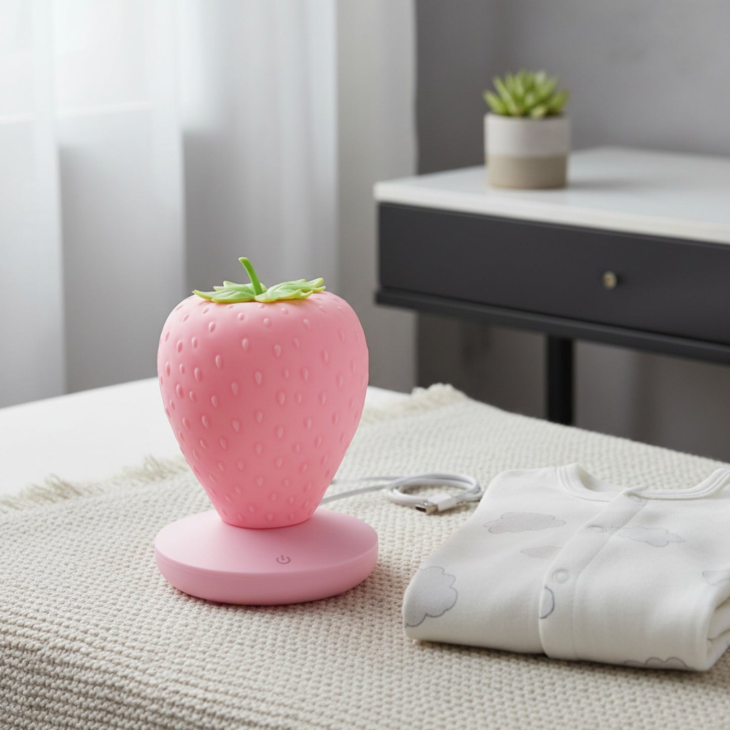 Veilleuse LED Fraise - Lampe de Chevet Idéale