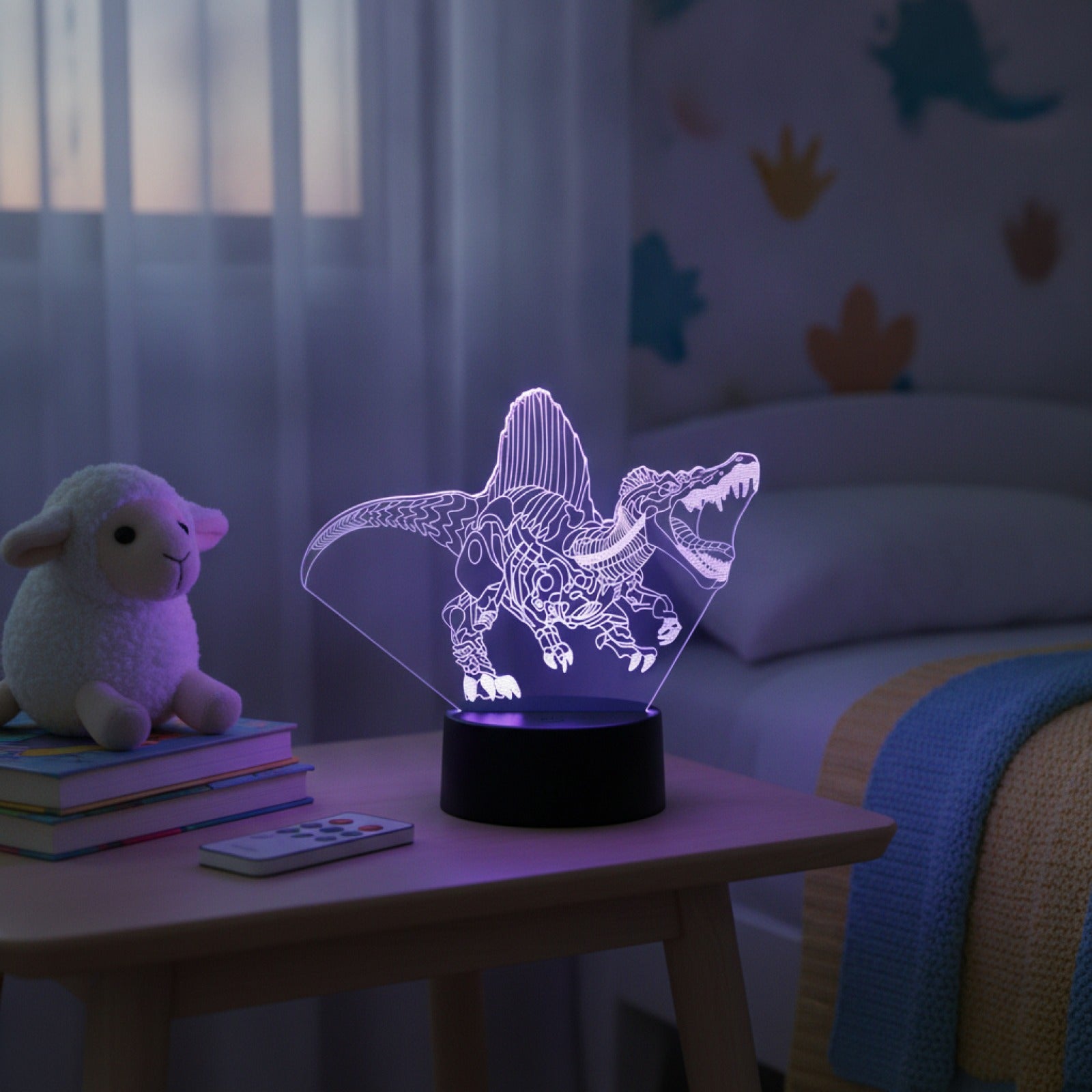 Veilleuse LED 3D Dinosaure Spinosaurus pour chambre enfant - Cadeau d'anniversaire