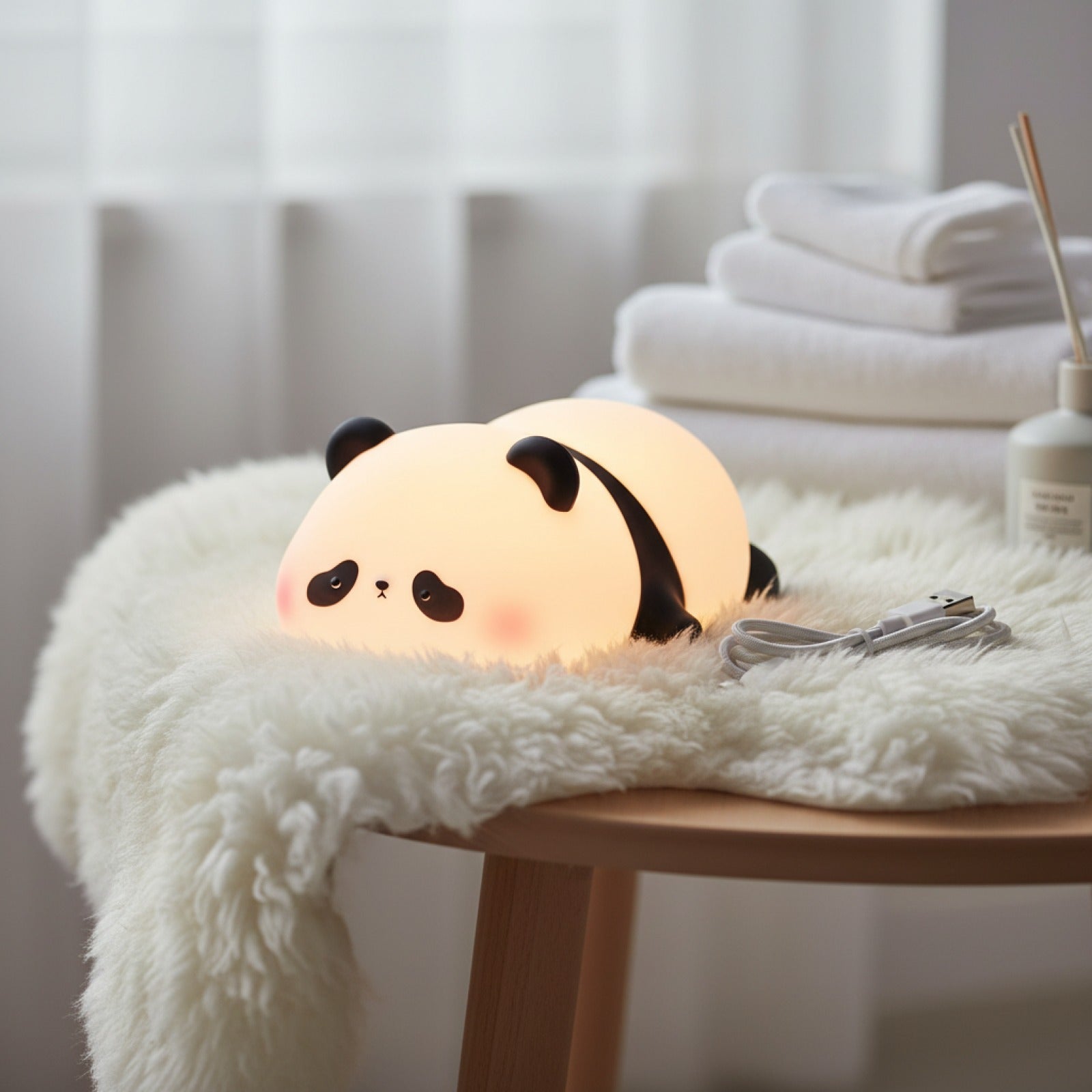 Veilleuse Panda LED Silicone Rechargeable USB - Lampe de Chevet Design Enfant
