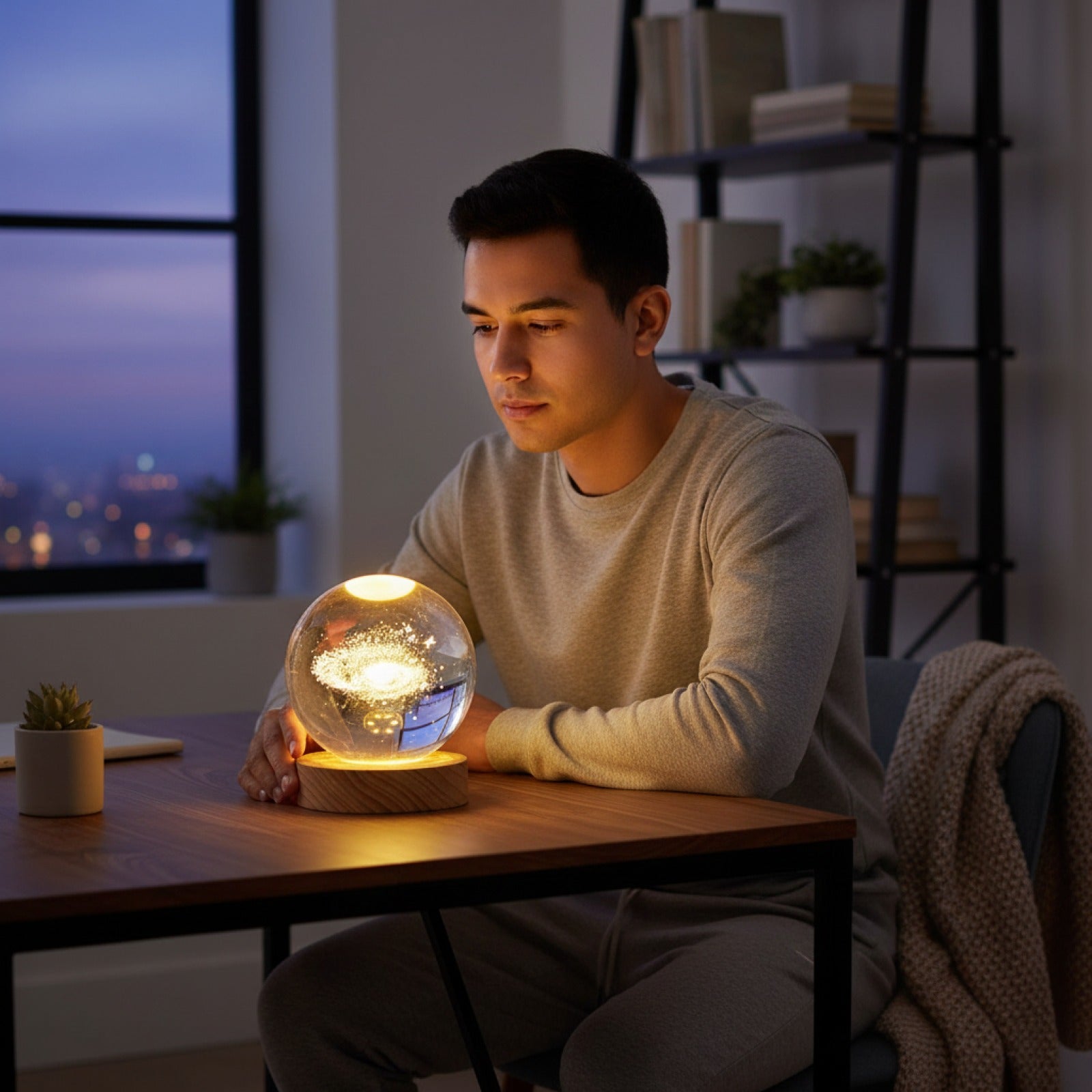 Veilleuse Sphère Cristal 3D