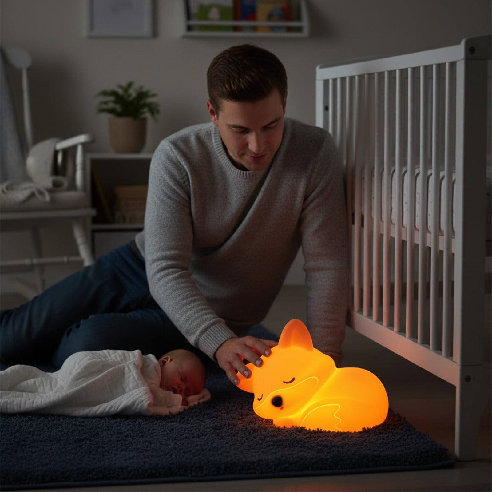 Veilleuse Renard "Le Petit Renard Dormeur" - Douce Lumière Réglable pour Bébé