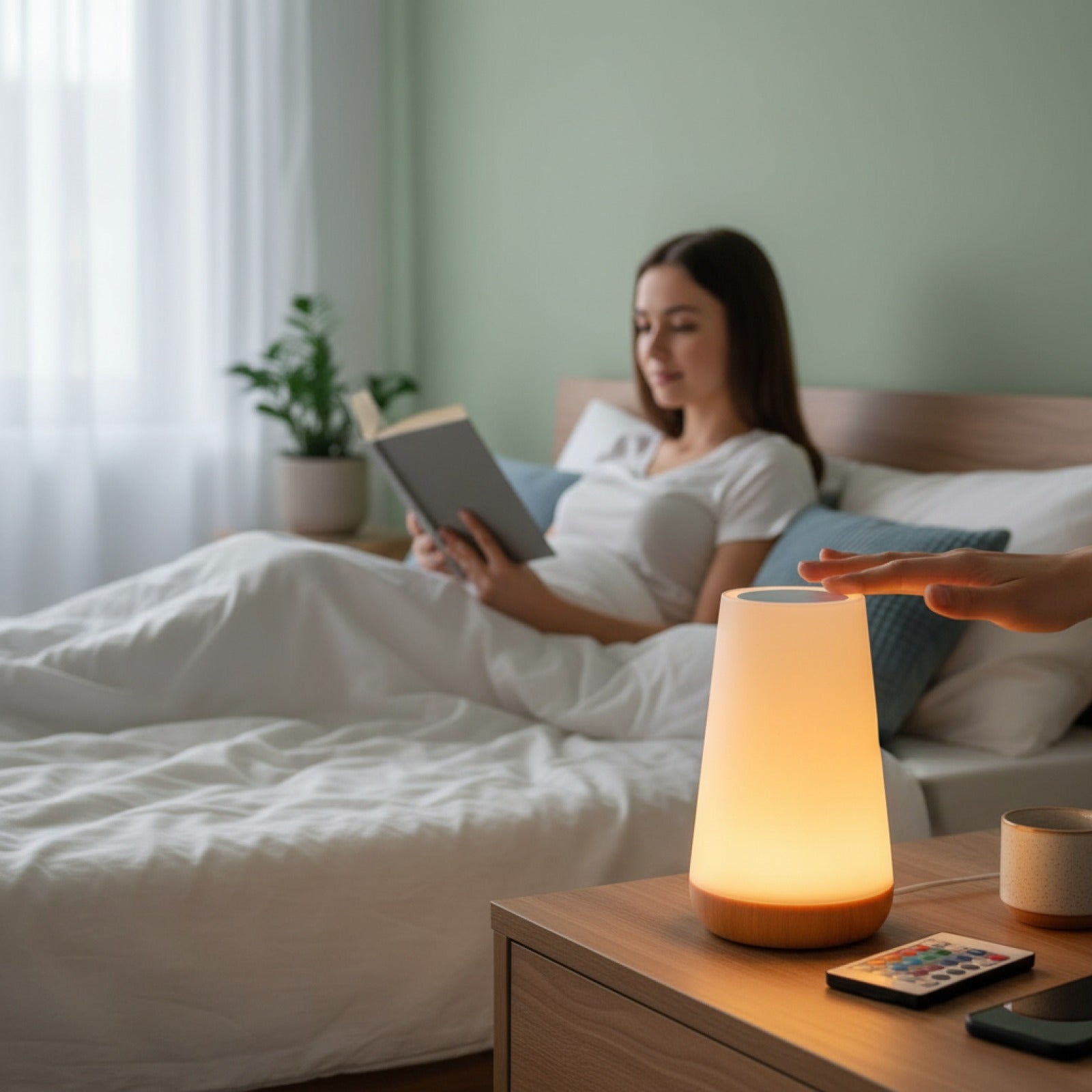 Veilleuse LED Tactile Rechargeable USB, Lampe de Chevet Portable avec 13 Couleurs RVB