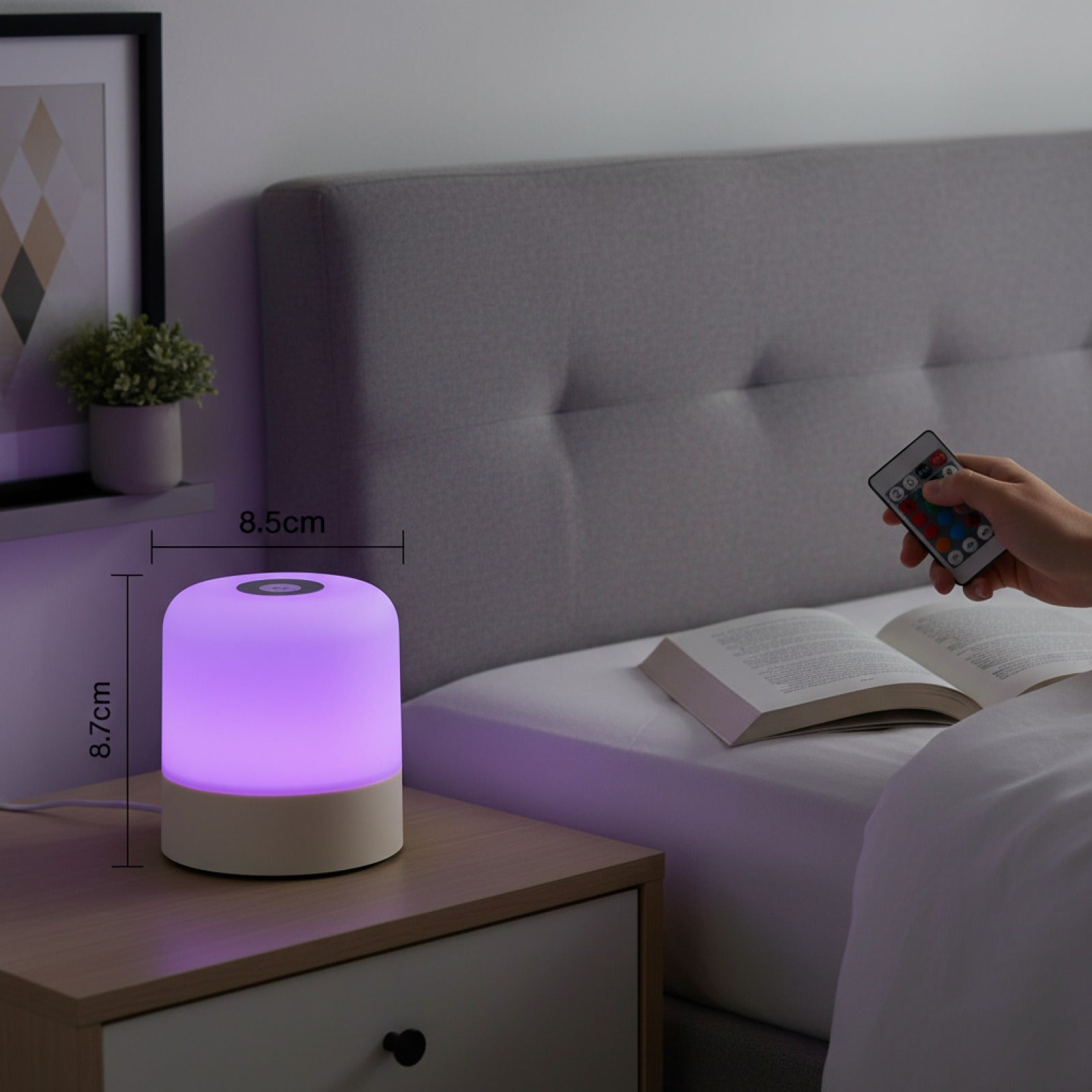 Veilleuse LED Tactile Rechargeable RGB avec Télécommande - Lampe d'Ambiance Dimmable pour Chambre et Salon