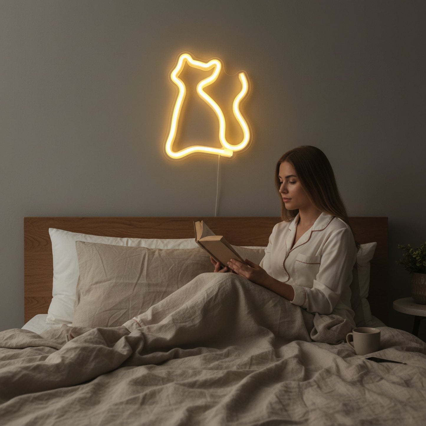 Veilleuse Néon LED Note de Musique – Décoration Murale Lumineuse Jaune