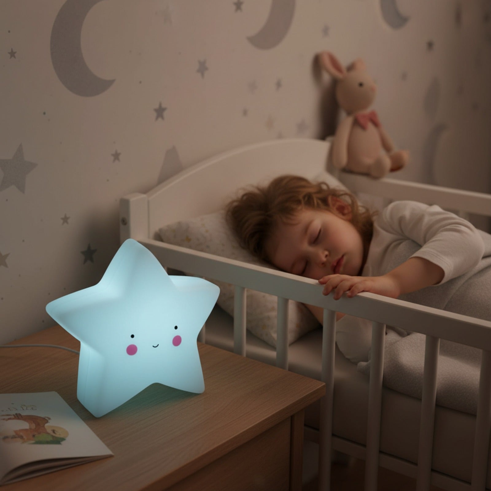 Veilleuse LED Mini Fantaisie Étoile et Lune - Décoration Chambre Bébé & Cadeau Enfant