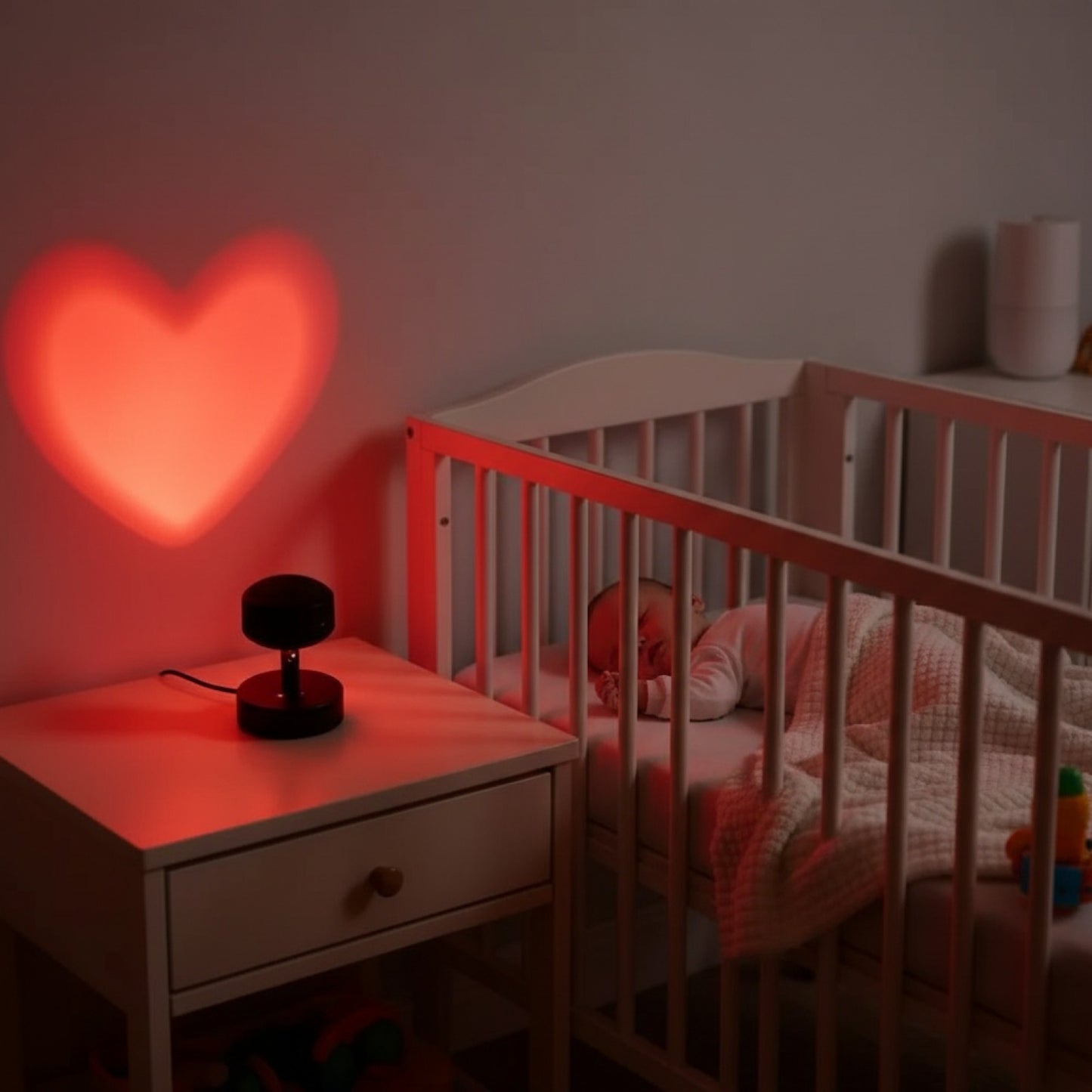Veilleuse Projecteur Bébé Cœur Romantique - Ambiance Magique & Apaisante