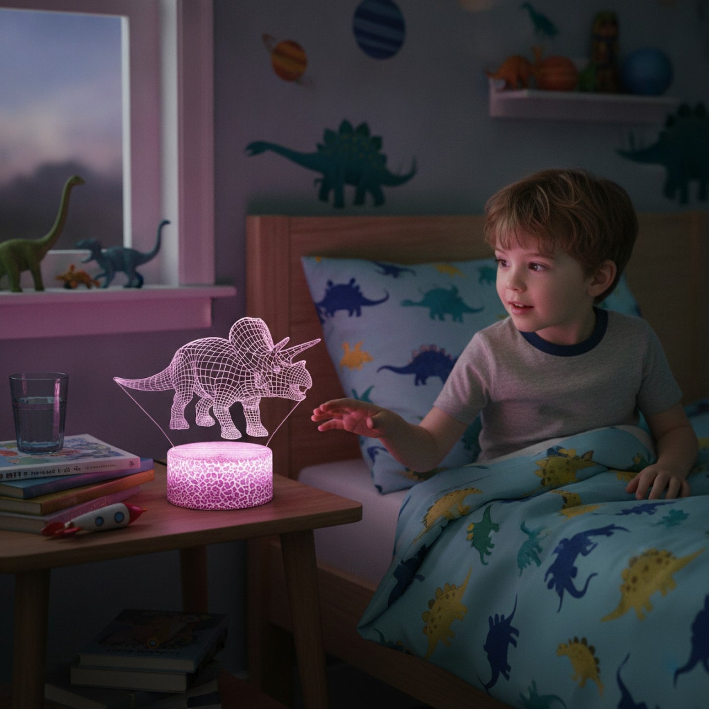 Veilleuse LED 3D Dinosaure Spinosaurus pour Chambre d'enfant - Cadeau Anniversaire