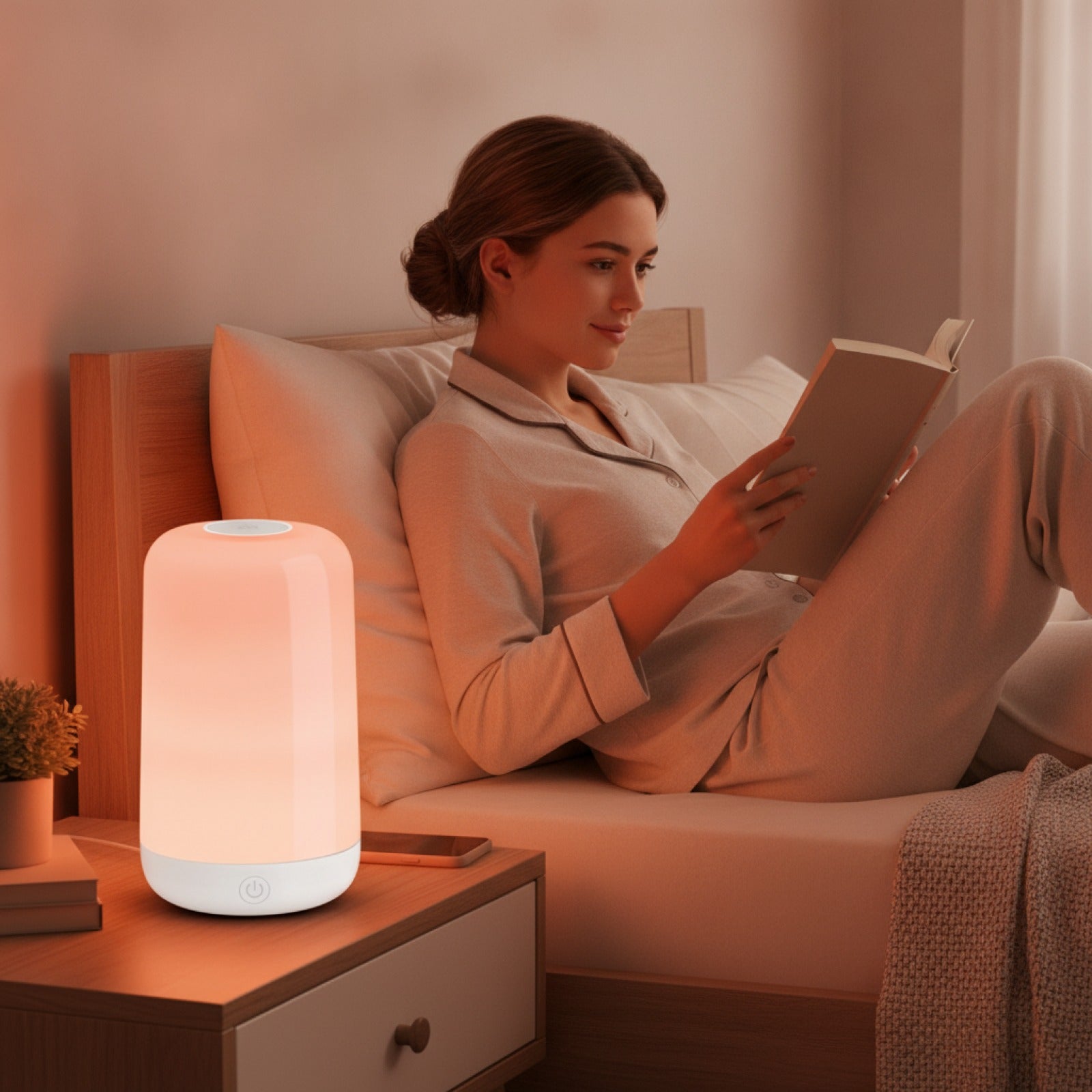 Veilleuse Rechargeable <br> Tactile avec Bluetooth