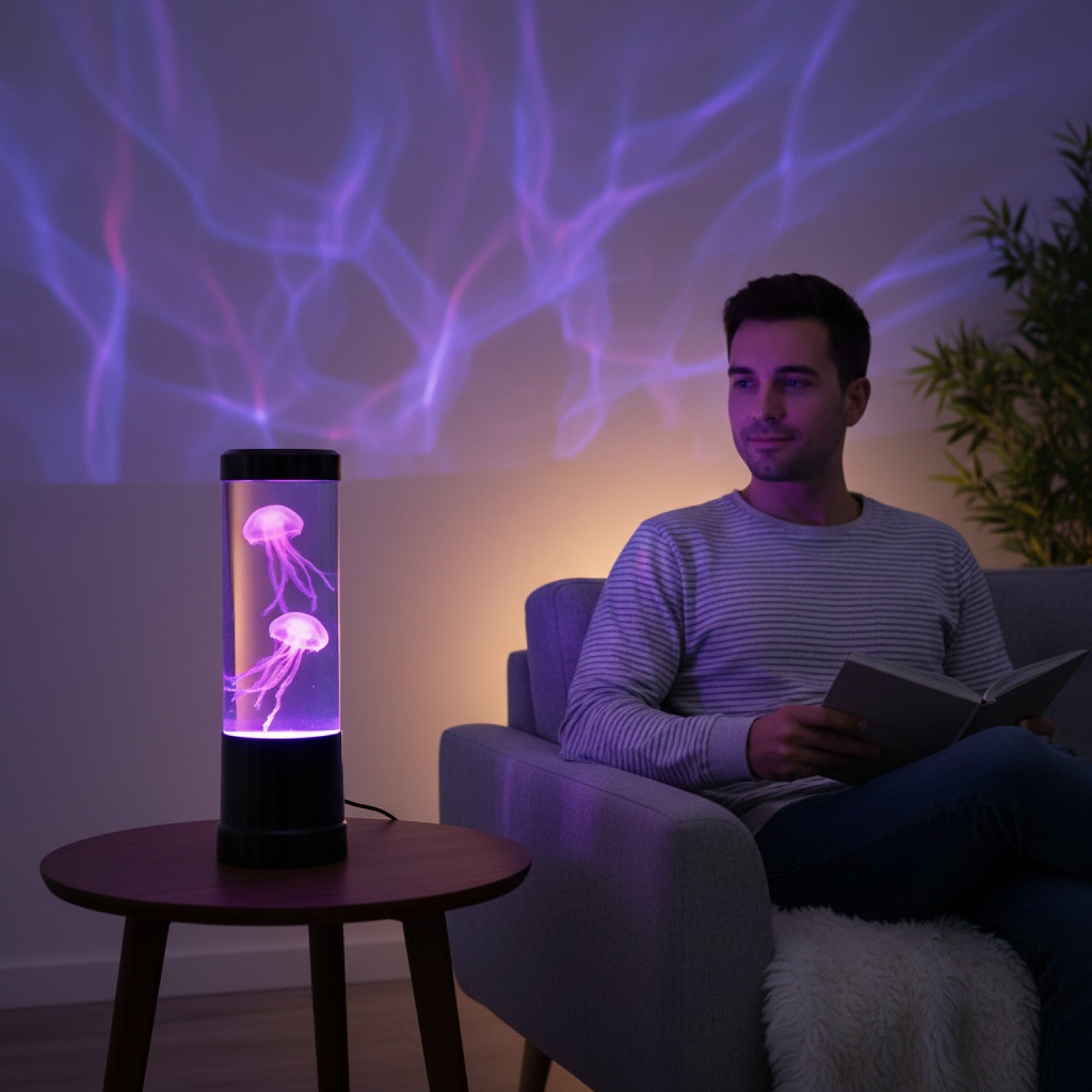 Veilleuse Lampe Méduse LED avec Télécommande - 8 Couleurs Changeantes pour Décoration d'Intérieur