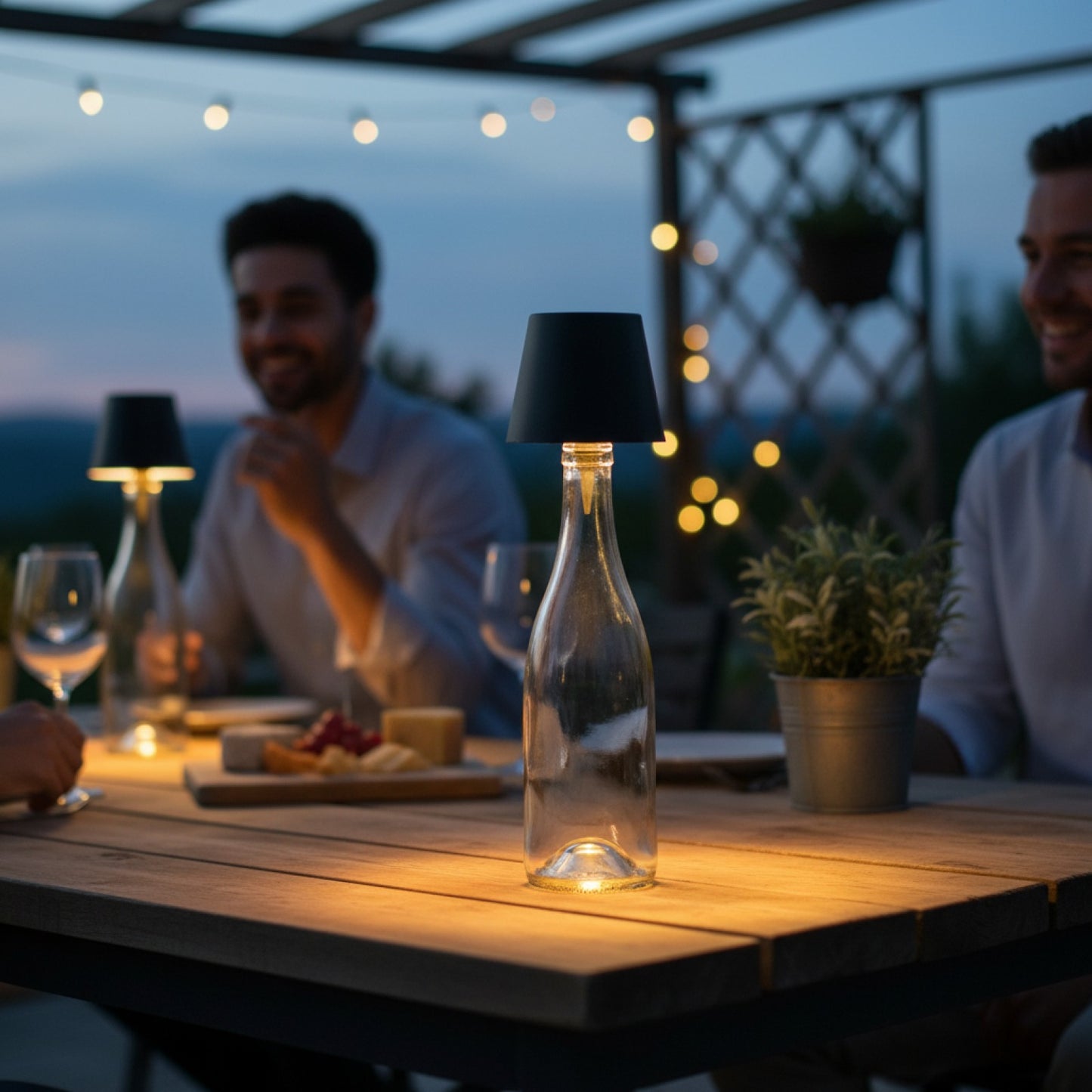 Veilleuse LED sans fil pour bouteille de vin - Contrôle tactile pour restaurants, bars, fêtes en extérieur