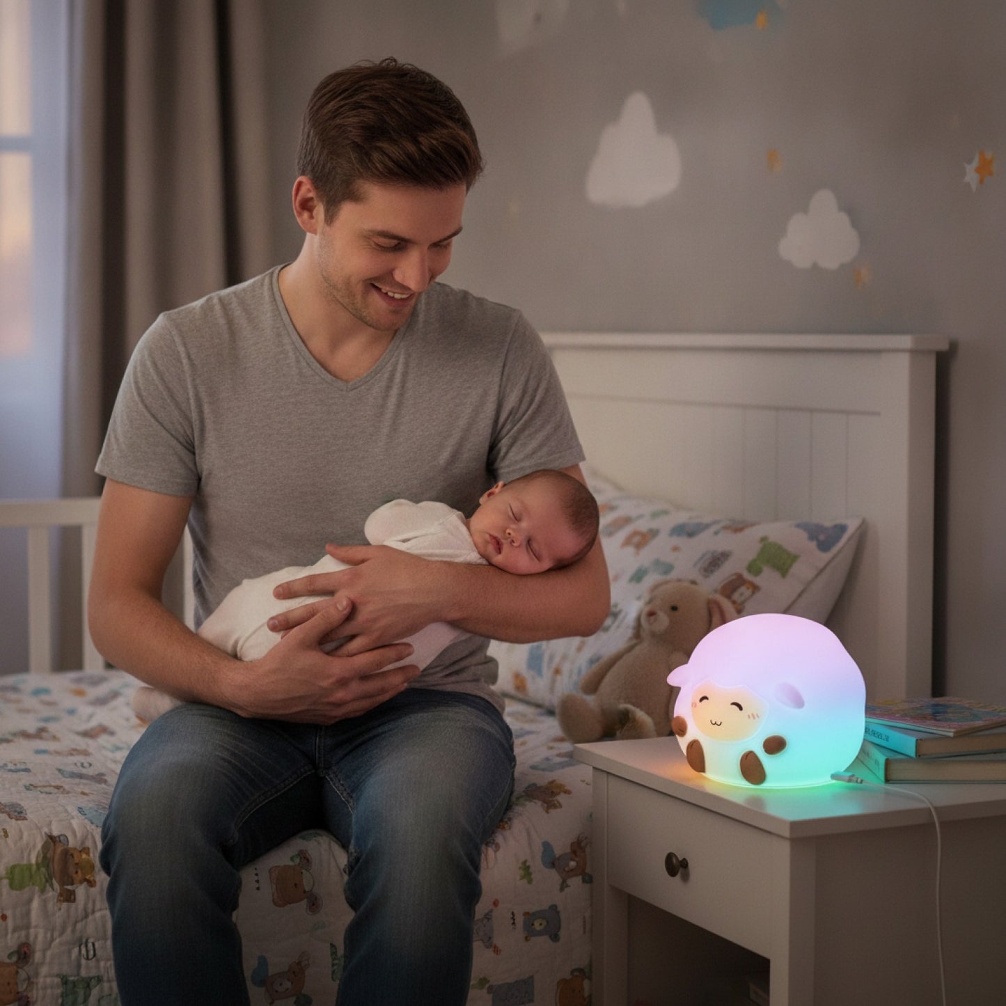 Veilleuse Animale en Silicone Rechargeable - Lampe de Chevet Douce pour Chambre d'Enfant
