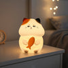 Veilleuse Chat Silicone : 3 Niveaux de Luminosité, 6 Couleurs, Minuterie 30 min, Lampe Chevet Tactile