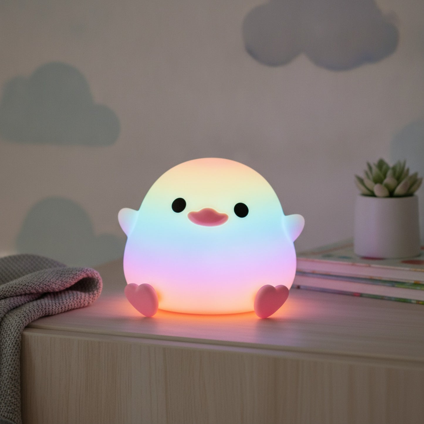 Veilleuse Silicone Animal Rechargeable - Lampe de Chevet Douce pour Chambre Enfant