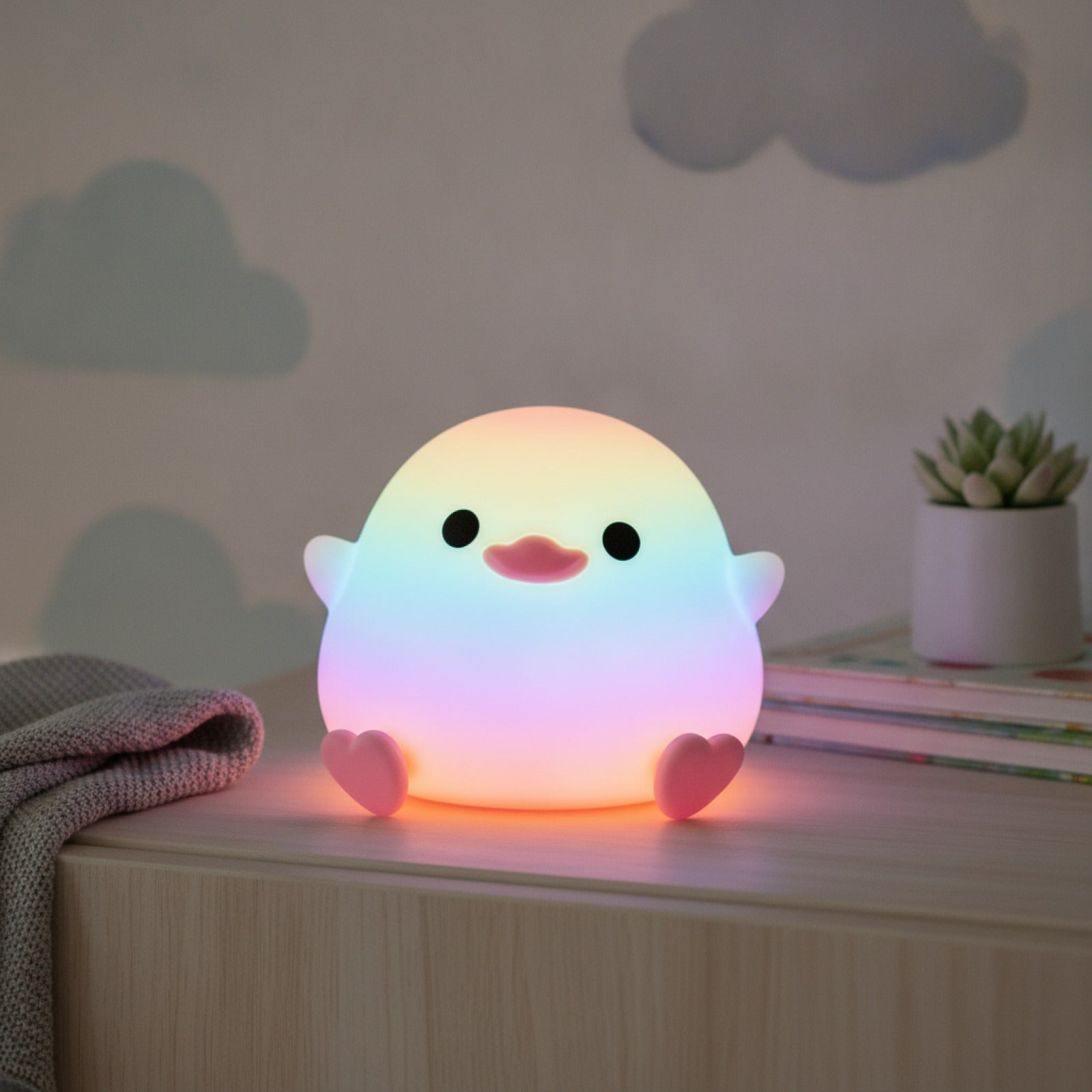 Veilleuse Silicone Animal Rechargeable - Lampe de Chevet Douce pour Chambre Enfant