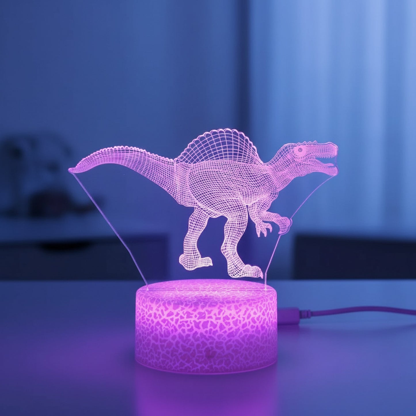 Veilleuse LED 3D Dinosaure Spinosaurus pour Chambre d'Enfant - Cadeau Anniversaire