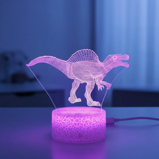 Veilleuse LED 3D Dinosaure Spinosaurus pour Chambre d'Enfant - Cadeau Anniversaire