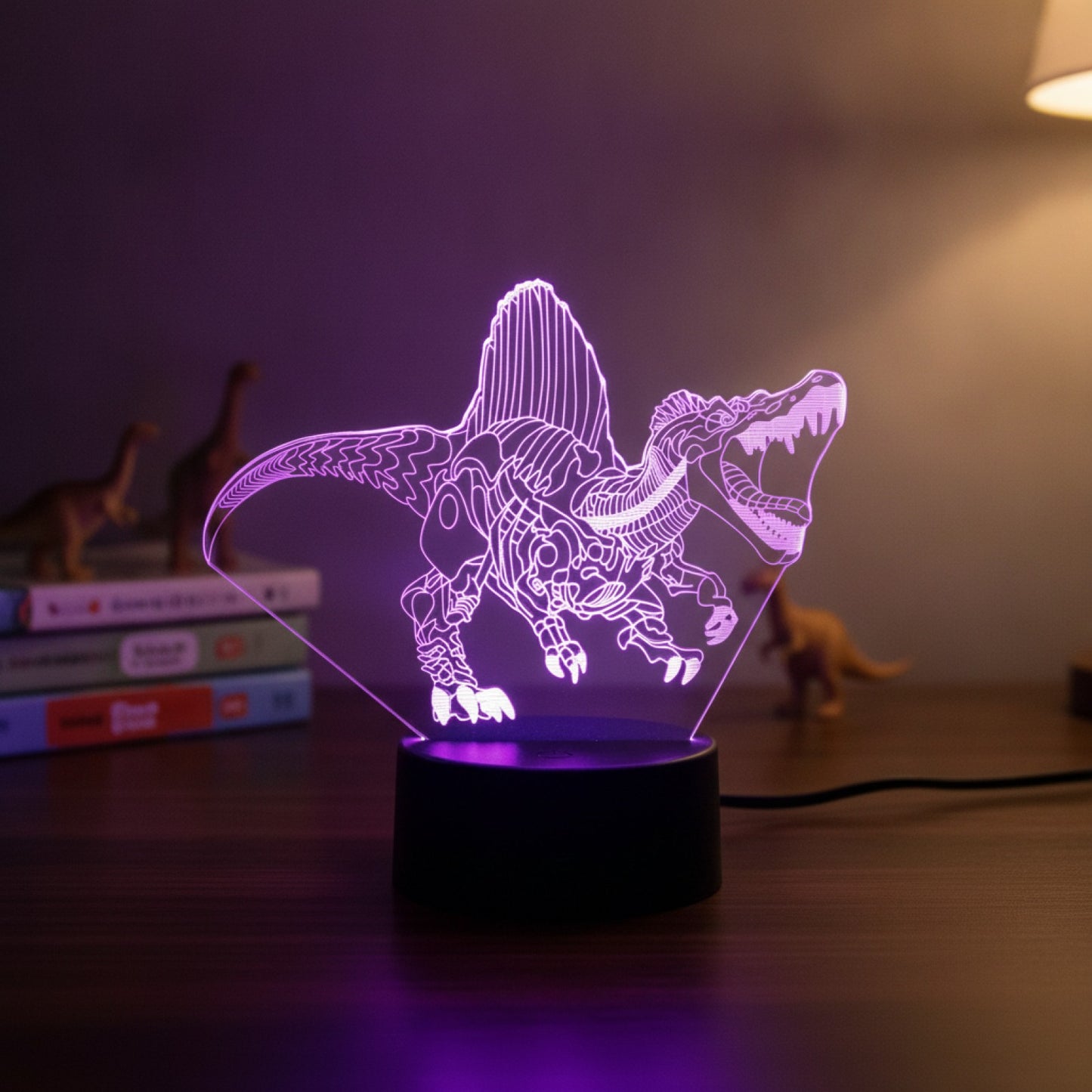 Veilleuse LED 3D Dinosaure Spinosaurus pour chambre enfant - Cadeau d'anniversaire