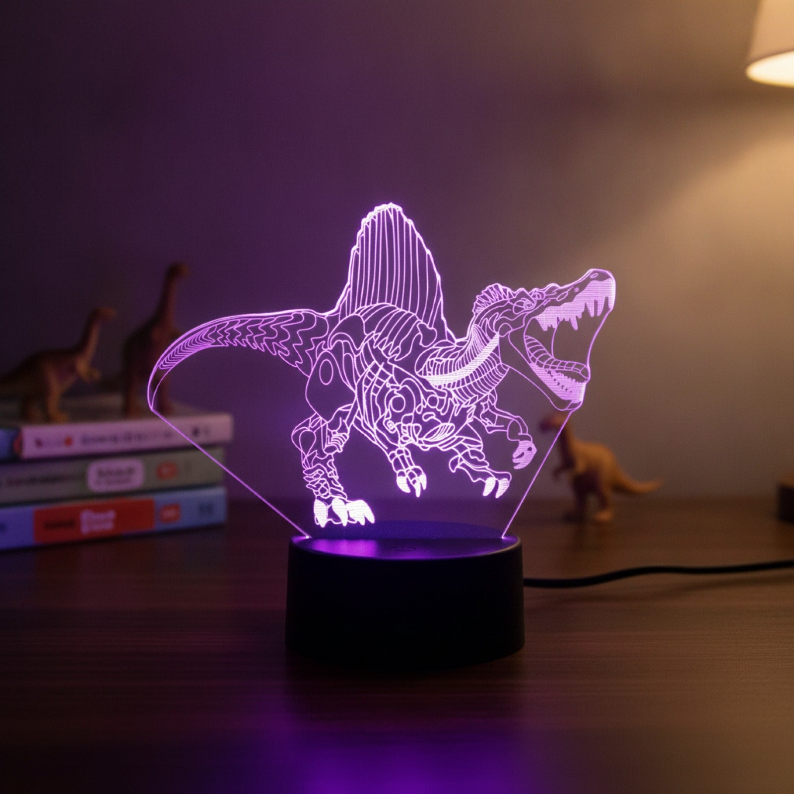 Veilleuse LED 3D Dinosaure Spinosaurus pour chambre enfant - Cadeau d'anniversaire