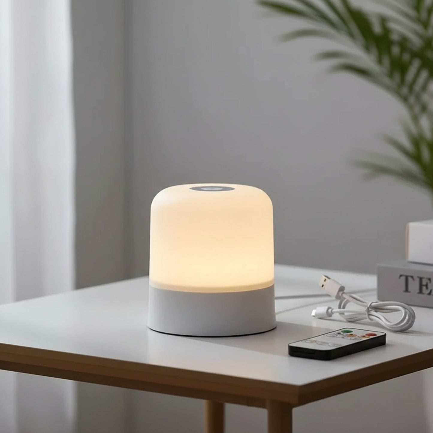 Veilleuse Tactile Rechargeable RGB Dimmable avec Télécommande - Lampe d'Ambiance pour Chambre et Salon
