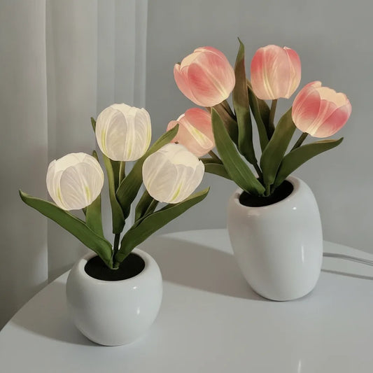 Lampe LED Tulipe : Lumière Douce & Déco Florale
