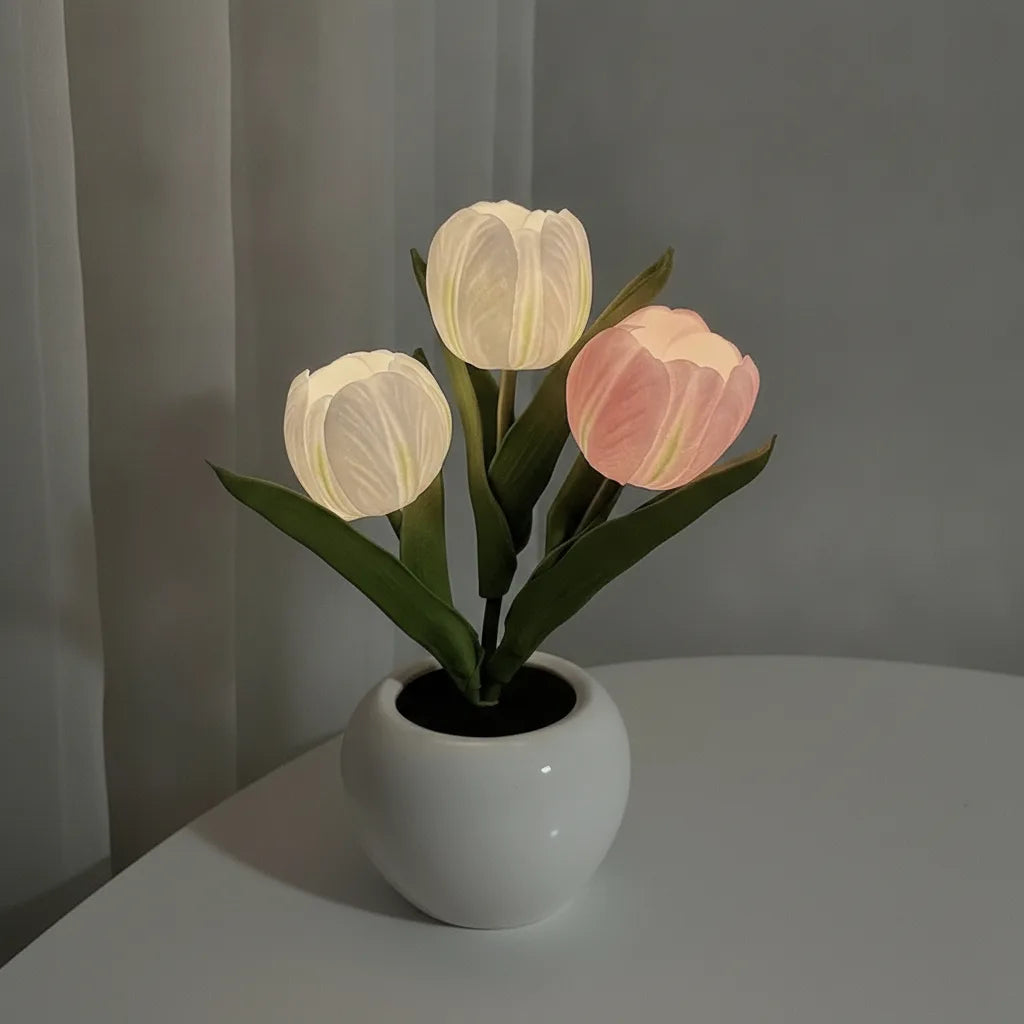Lampe LED Tulipe : Lumière Douce & Déco Florale
