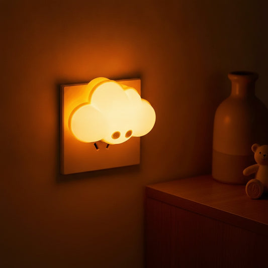Veilleuse LED Nuage avec Détecteur de Mouvement - Lumière Chaude pour Chambre d'Enfant, Couloir, Escalier