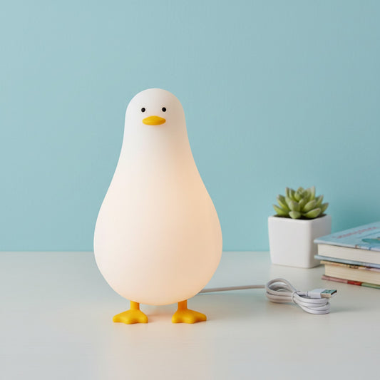 Veilleuse Canard LED Rechargeable en Silicone - Lampe de Chevet Cartoon pour Chambre d'Enfant