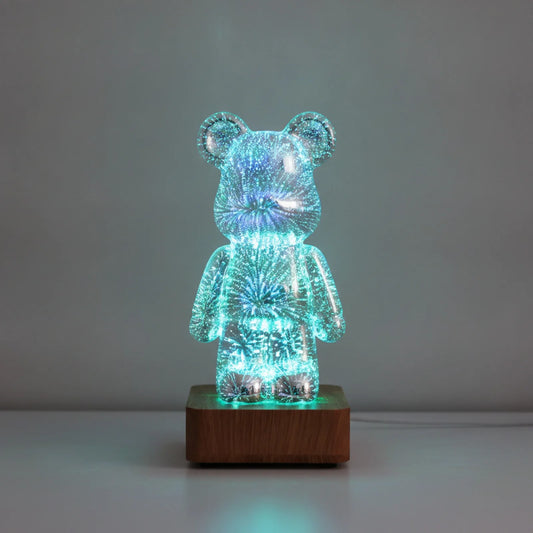 Veilleuse Projecteur Ours 3D Feux d'Artifice LED
