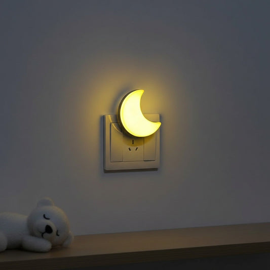 Veilleuse LED Lune Murale - Lampe de Nuit Bébé, Enfant & Adulte - Prise EU