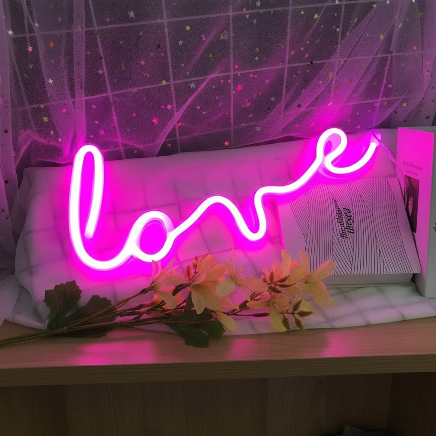 Veilleuse LED Néon Musicale - Décoration Murale USB/Batterie pour Chambre, Bar, Fête