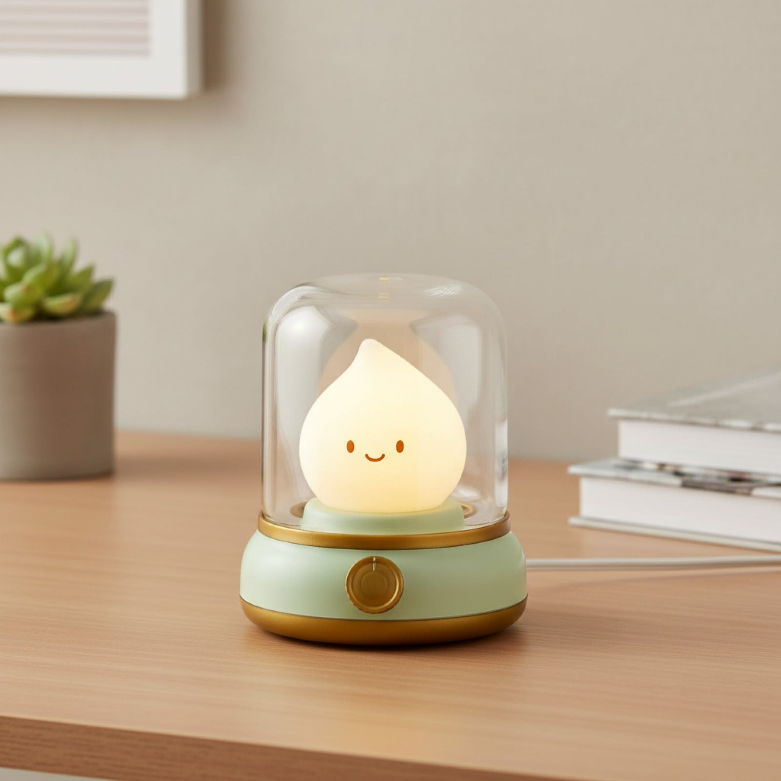 Veilleuse LED Bureau Rechargeable USB Portable Design Cartoon - Décoration Café, Hôtel, Chambre