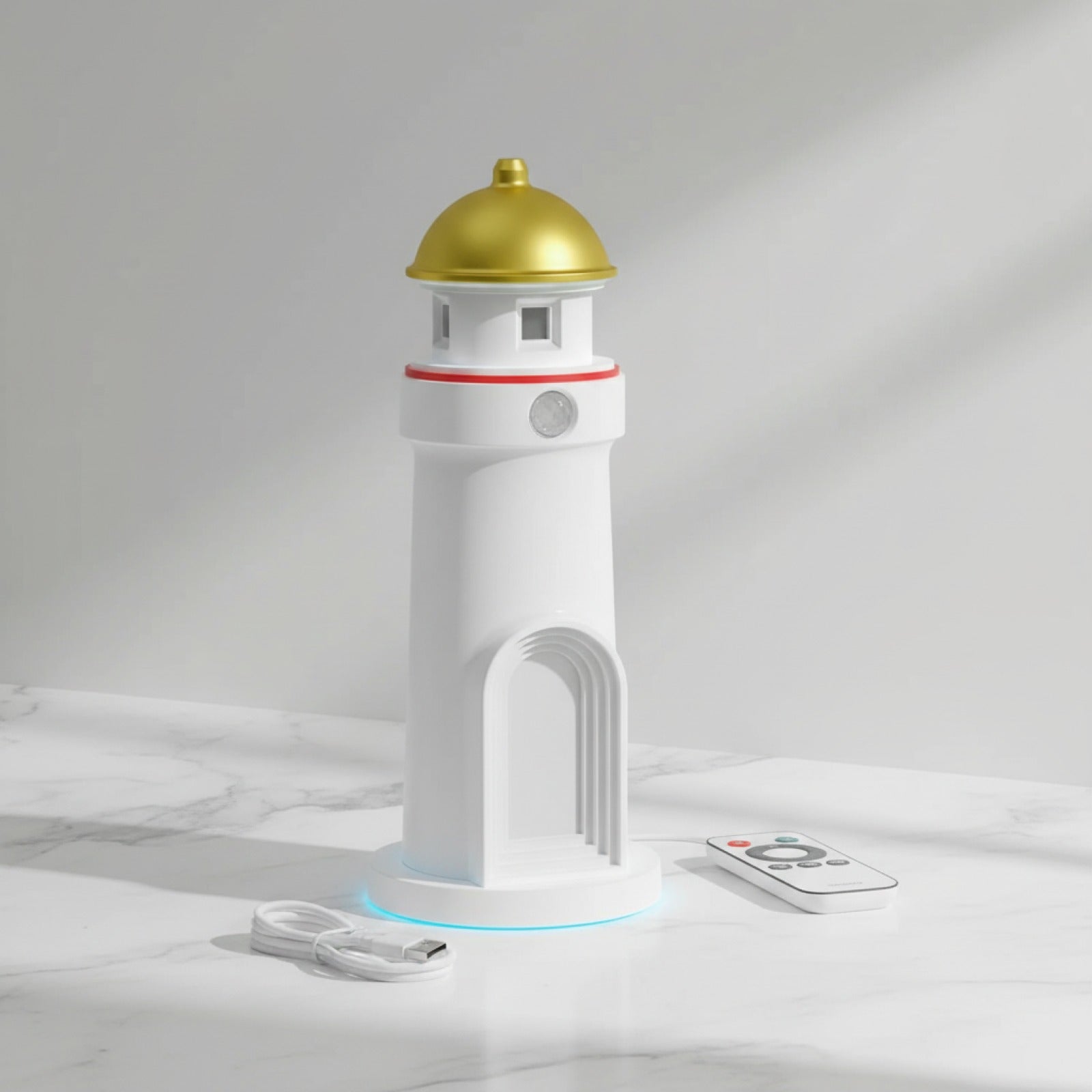 Veilleuse Projecteur Phare avec Musique Bluetooth et Capteur de Mouvement - Lumière d'Ambiance Cadeau Idéal