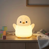 Veilleuse Pingouin en Silicone Souple, Lampe de Chevet Bébé Rechargeable USB avec Minuteur