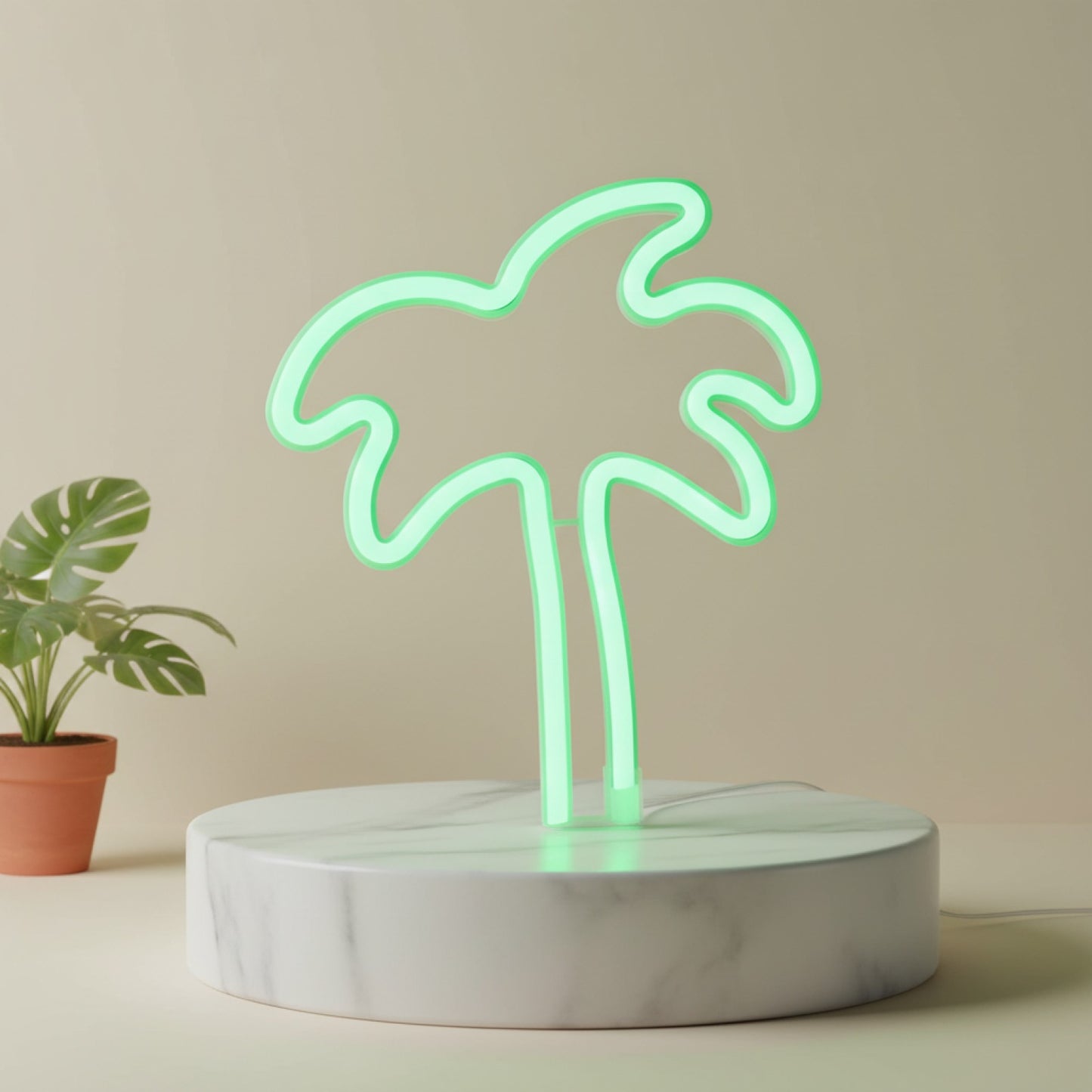 Veilleuse Néon LED Palmier - Ambiance Tropicale Moderne