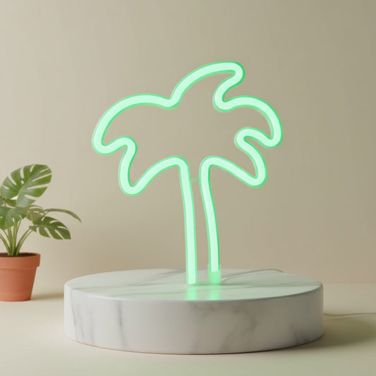 Veilleuse Néon LED Palmier - Ambiance Tropicale Moderne