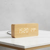 Veilleuse Réveil Digital Bois LED avec Température - Horloge de Bureau et Chevet