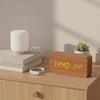 Veilleuse Réveil Digital Bois LED avec Température - Horloge de Bureau et de Chevet